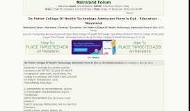
							         De Potter College Of Health Technology Admission Form Is Out ...								  
							    
