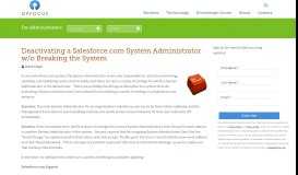 
							         Deactivating a Salesforce.com System Administrator w/o Breaking the ...								  
							    