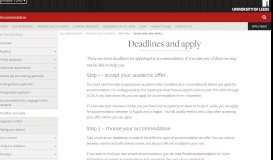 
							         Deadlines and apply - Leeds Accommodation - University of Leeds								  
							    