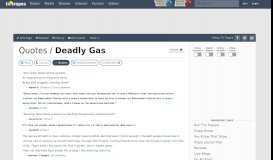 
							         Deadly Gas / Quotes - TV Tropes								  
							    