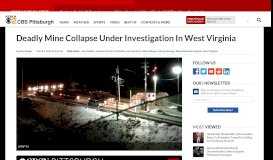 
							         Deadly Mine Collapse Under Investigation In West Virginia – CBS ...								  
							    