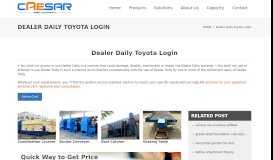 
							         Dealer Daily Toyota Login - Scaie Heavy Machinery								  
							    