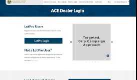 
							         Dealer Login - Car Leads and LotPro Auto Dealer Software | ACE								  
							    