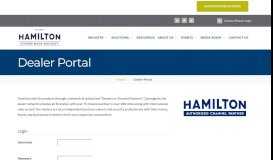 
							         Dealer Portal - Hamilton Security								  
							    