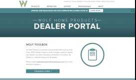 
							         Dealer Portal | Wolf Home Products								  
							    
