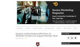 
							         Dealers United Selects KPA from 70 Website Vendors for August ...								  
							    