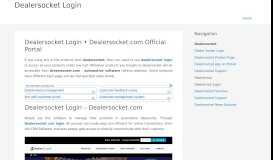 
							         Dealersocket Login • My Dealersocket.com CRM Official Portal								  
							    