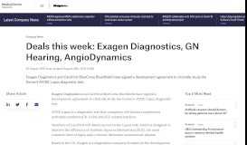 
							         Deals this week: Exagen Diagnostics, GN Hearing, AngioDynamics ...								  
							    