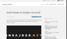 
							         Death threats to Insajder.net portal | Insajder								  
							    