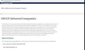 
							         Debarred Companies - Office of Federal Contract Compliance ...								  
							    