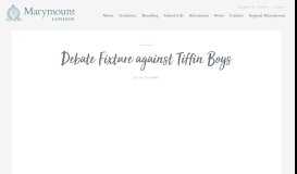 
							         Debate Fixture against Tiffin Boys | Marymount								  
							    