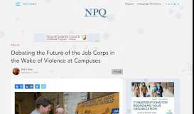 
							         Debating the Future of the Job Corps in the Wake of Violence at ...								  
							    