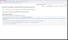 
							         Debian -- Details of package xdg-desktop-portal-backend in sid								  
							    