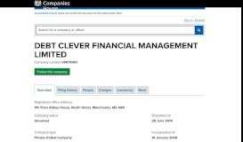 
							         DEBT CLEVER FINANCIAL MANAGEMENT LIMITED - Overview (free ...								  
							    