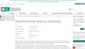 
							         Decarbonising Heating workshop - EPSRC website								  
							    