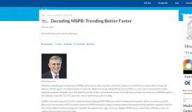
							         Decoding MSPB - Healthcare Financial Management Association								  
							    