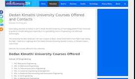 
							         Dedan Kimathi University Courses Offered and Contacts ...								  
							    