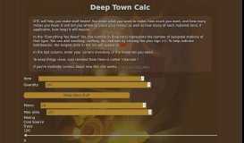 
							         Deep Town Calc								  
							    