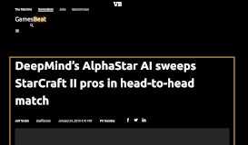 
							         DeepMind's AlphaStar AI sweeps StarCraft II pros in head-to-head ...								  
							    