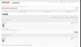 
							         default password - Avaya Support Forums								  
							    