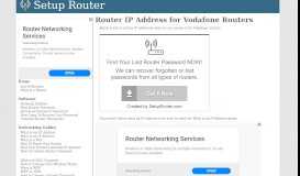 
							         Default router IP addresses for Vodafone routers. - SetupRouter								  
							    