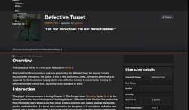 
							         Defective Turret (Character) - Giant Bomb								  
							    