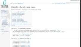 
							         Defective Turret voice lines - Portal Wiki								  
							    