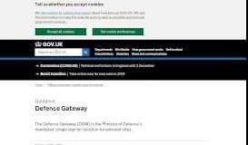
							         Defence Gateway - GOV.UK								  
							    