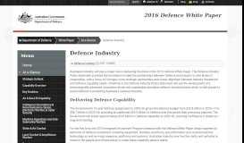 
							         Defence Industry : At a Glance : Department of Defence								  
							    