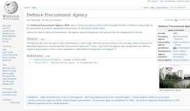 
							         Defence Procurement Agency - Wikipedia								  
							    