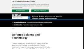 
							         Defence Science and Technology - GOV.UK								  
							    