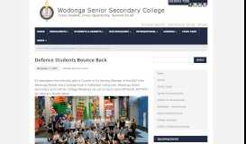 
							         Defence Students Bounce Back | Wodonga Senior Secondary College								  
							    