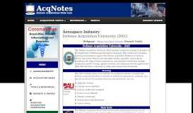 
							         Defense Acquisition University (DAU) - AcqNotes								  
							    