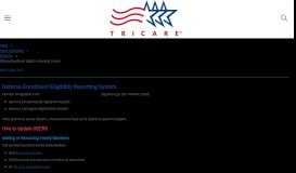 
							         Defense Enrollment Eligibility Reporting System | TRICARE								  
							    