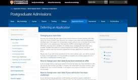 
							         Deferring an Application | Graduate Admissions								  
							    