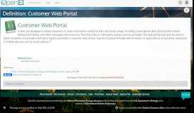 
							         Definition: Customer Web Portal | Open Energy Information								  
							    