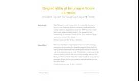 
							         Degradation of Insurance Score ... - SageSure Agent Portal Status								  
							    