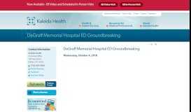 
							         DeGraff Memorial Hospital ED Groundbreaking - Kaleida Health ...								  
							    