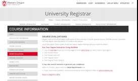 
							         Degree Evaluations – University Registrar - Western Oregon University								  
							    