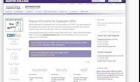 
							         Degree Information for Graduation (DIG) — Hunter College								  
							    