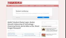 
							         DeKUT Student Portal Login - Dedan Kimathi University of Technology								  
							    