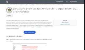 
							         Delaware Business Entity Search | Corporation | LLC | Partnership |								  
							    