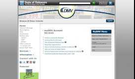 
							         Delaware Division of Motor Vehicles - Online - Delaware DMV								  
							    