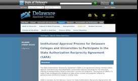 
							         Delaware Goes To College / SARA - Delaware Department of Education								  
							    