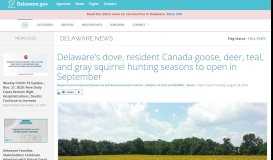 
							         Delaware's dove, resident Canada goose, deer, teal, and gray squirrel ...								  
							    