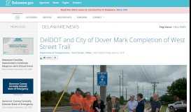 
							         DelDOT and City of Dover Mark Completion of West Street Trail - State ...								  
							    
