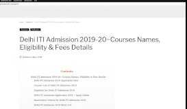 
							         Delhi ITI Admission 2019-20~Courses Names, Eligibility & Fees Details								  
							    