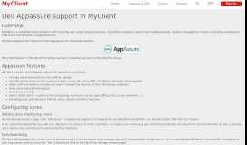 
							         Dell Appassure support in MyClient | MyClient, the ultimate ...								  
							    