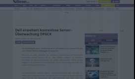 
							         Dell erweitert kostenlose Server-Überwachung DPACK - silicon.de								  
							    