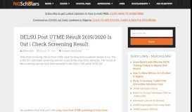
							         DELSU Post-UTME Result 2018/2019 Is Out | Check Screening Result								  
							    